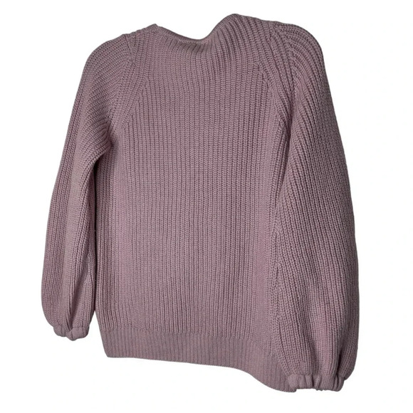 Aritzia Babaton Valadon Balloon Sleeve pink oversized V-Neck sweater size XXS - Picture 8 of 10